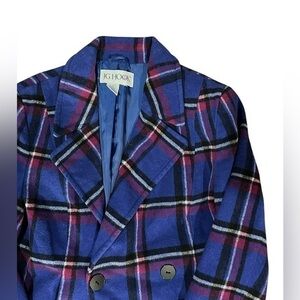 J.G. Hook Wool Blend Blazer - Jacket - Womens Size Medium - Blue Plaid
